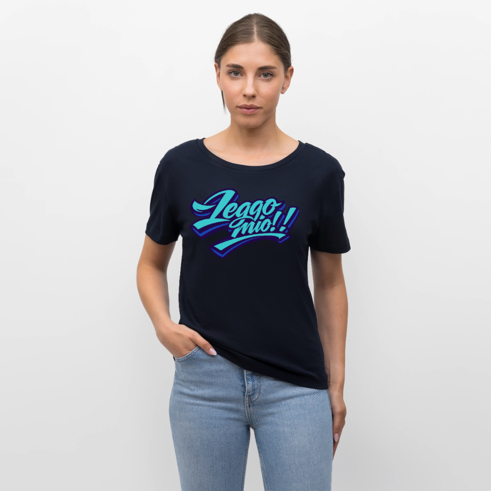 Leggomio Design – Rundhals Frauen Bio-T-Shirt - Navy
