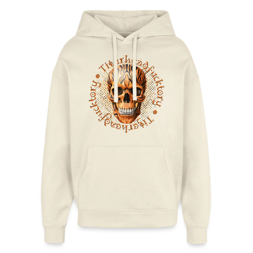 Tiger Skull Design – Oversized Unisex Hoodie - Natur