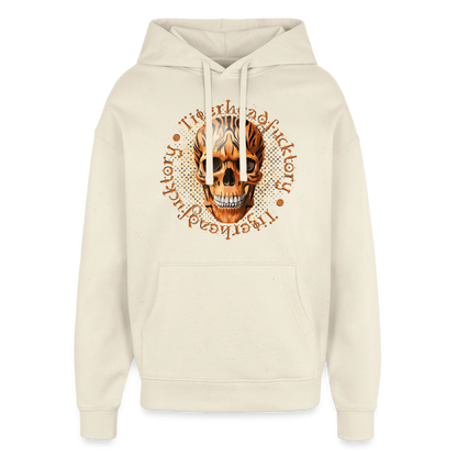 Tiger Skull Design – Oversized Unisex Hoodie - Natur