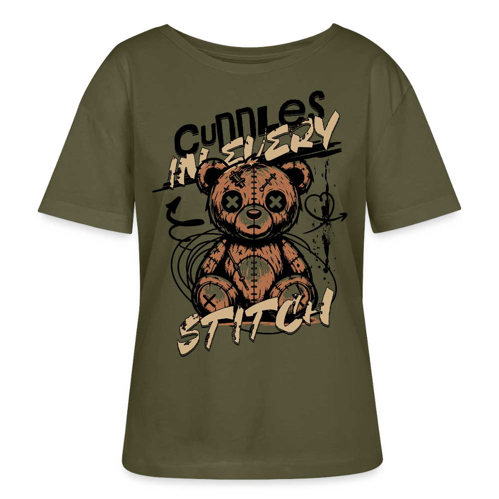 Bear Design – Rundhals Frauen Bio-T-Shirt - Khaki