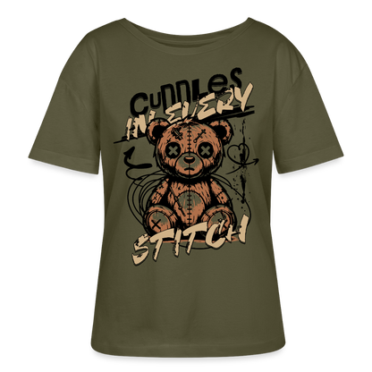 Bear Design – Rundhals Frauen Bio-T-Shirt - Khaki