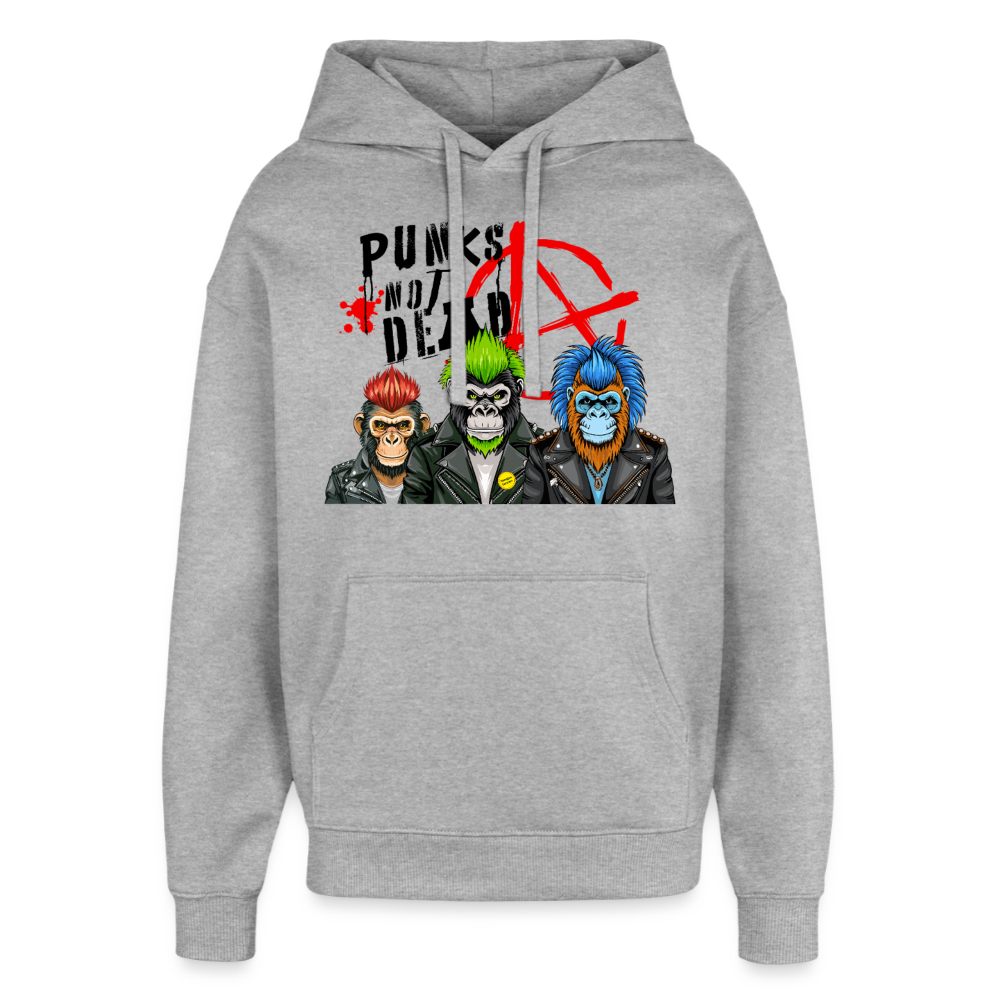 Punks Not Dead Design – Oversized Unisex Hoodie - Grau meliert