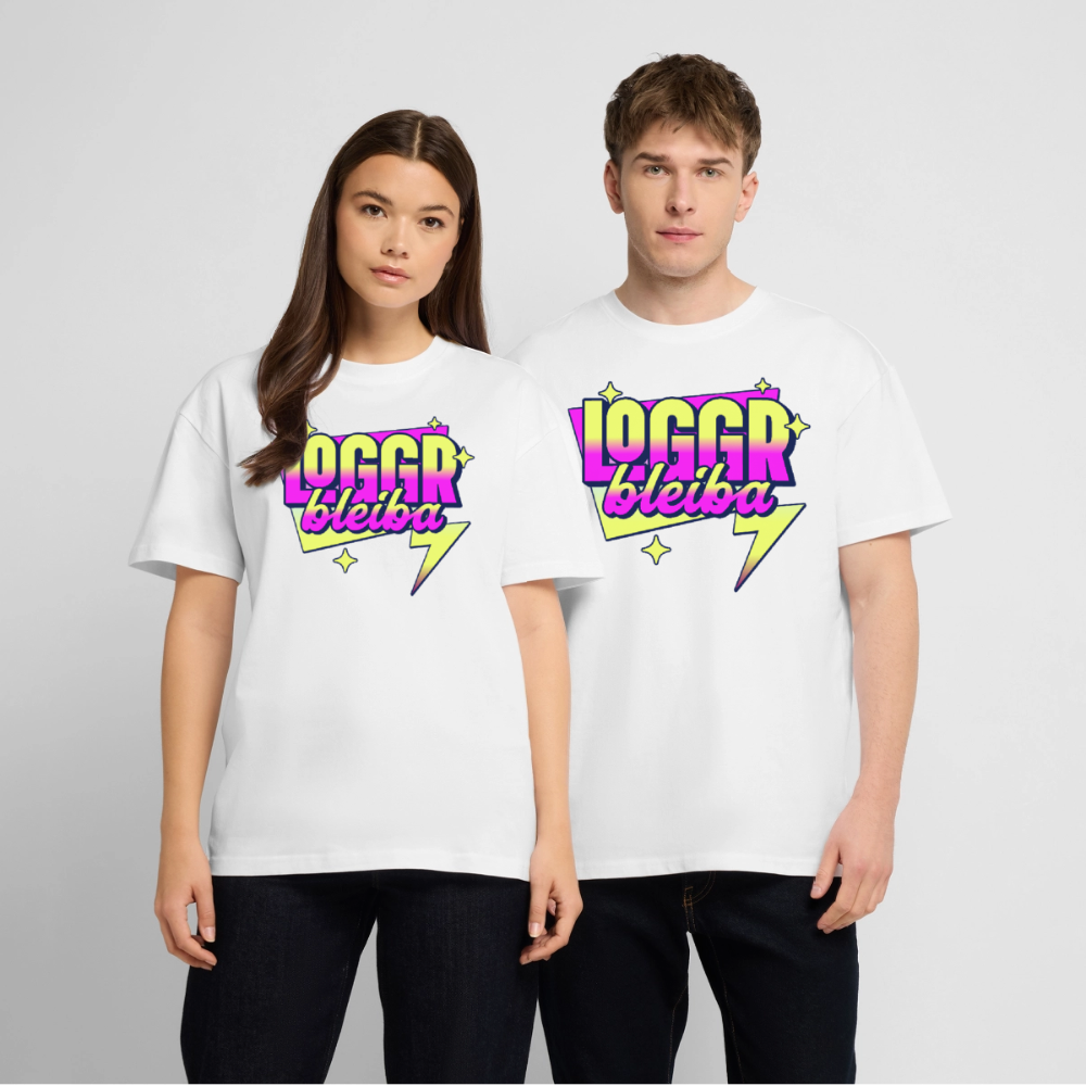 Logo bleibt Design – Oversized Unisex Bio T-Shirt - Weiß