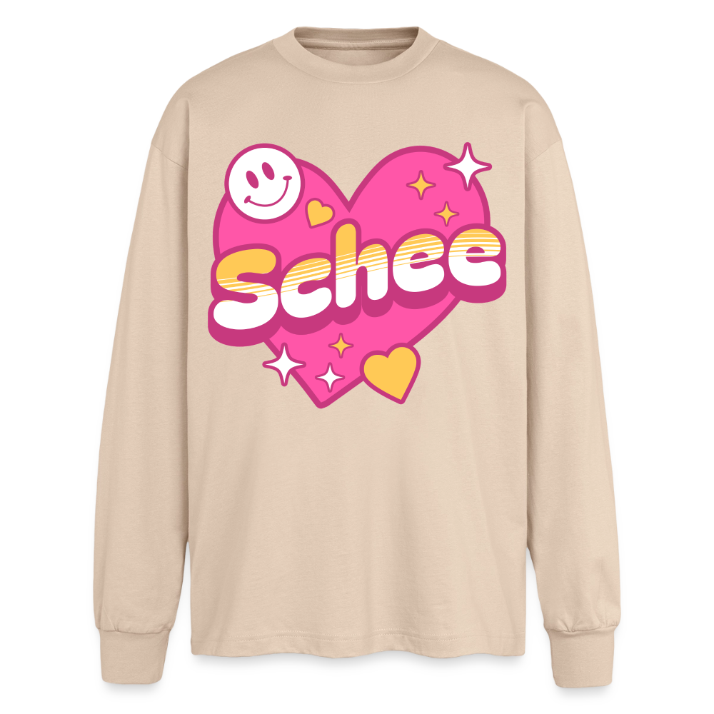 Schnee Design – Oversized Langarmshirt - Sand
