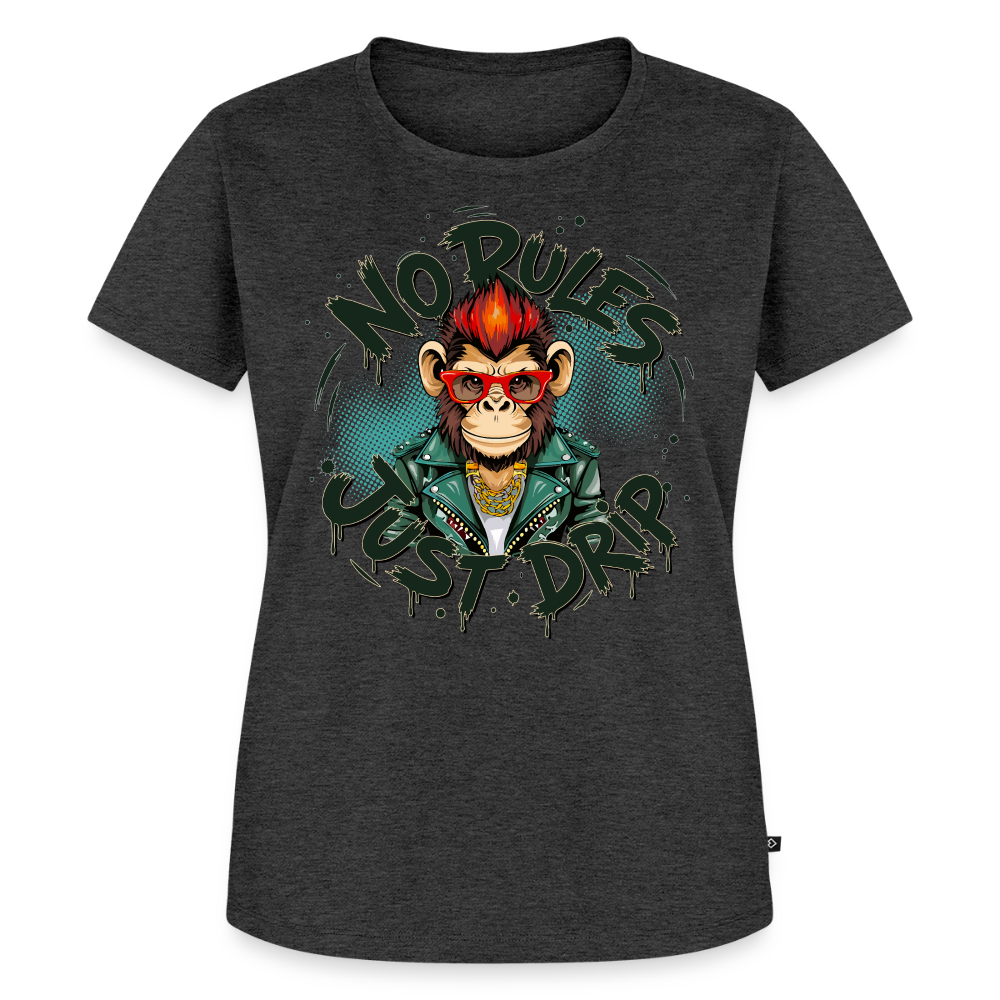Monkey No Rules Design – Frauen Premium T-Shirt - Anthrazit meliert