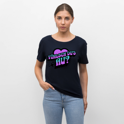 Fühlsch du‘s au Design – Rundhals Frauen Bio-T-Shirt - Navy