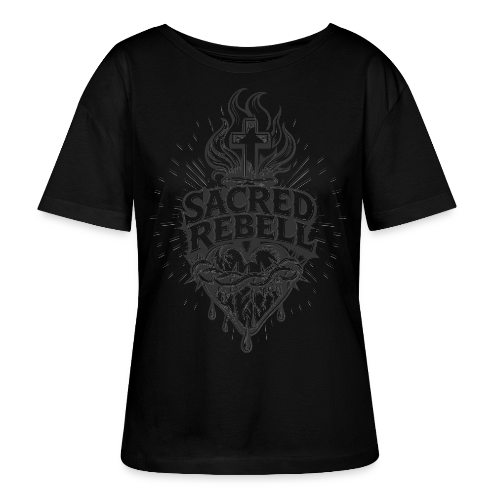 Sacred Rebell Design – Rundhals Frauen Bio-T-Shirt - Schwarz