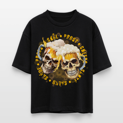 Party Skull Design – Frauen Boxy Bio-T-Shirt - Schwarz