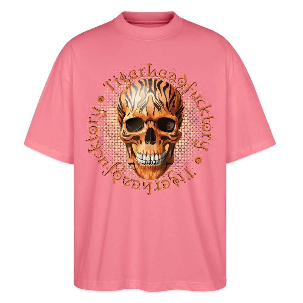 Tiger Skull Design – Oversized Unisex Bio T-Shirt - Pink 