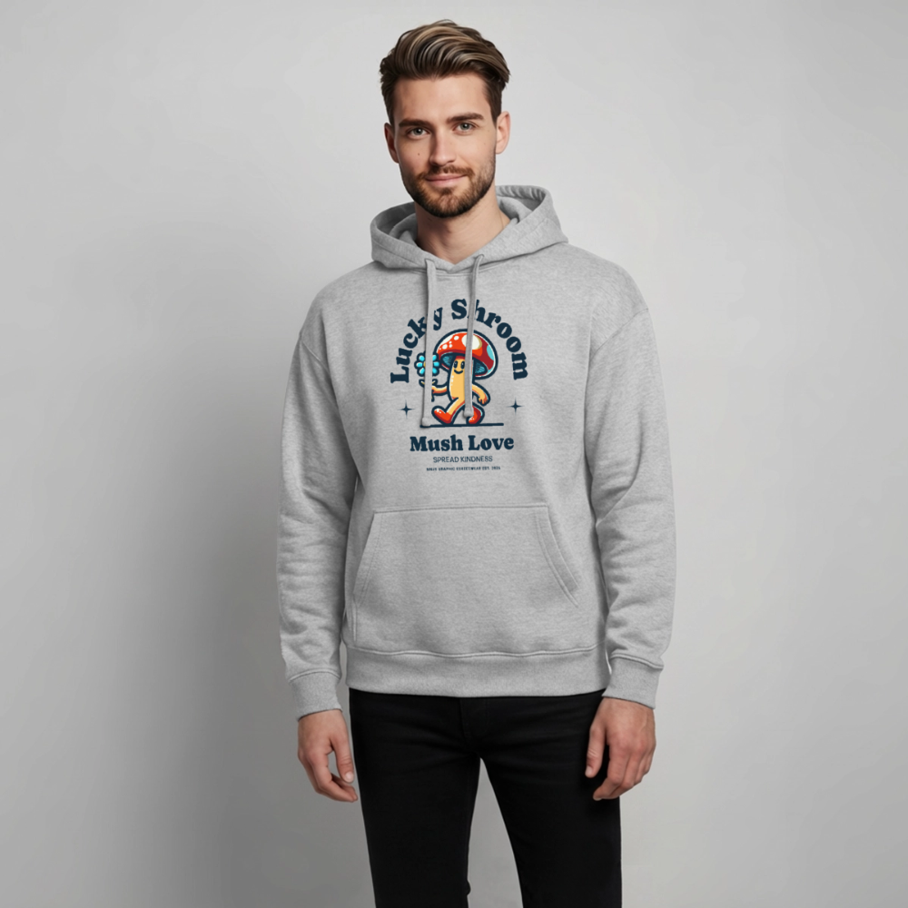 Lucky Shroom Design – Oversized Unisex Hoodie - Grau meliert