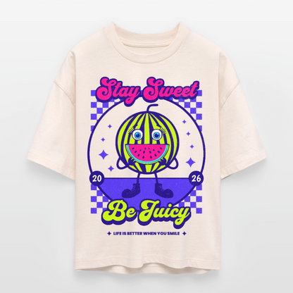 Stay Sweet Design – Frauen Boxy Bio-T-Shirt - Natur