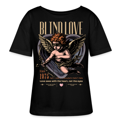 Blind Love Design – Rundhals Frauen Bio-T-Shirt - Schwarz