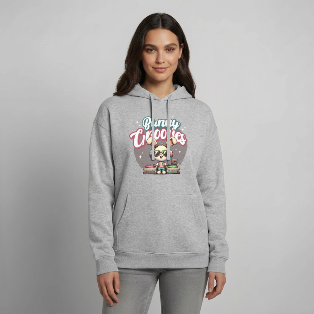 Bunny Grooves Design – Oversized Unisex Hoodie - Grau meliert