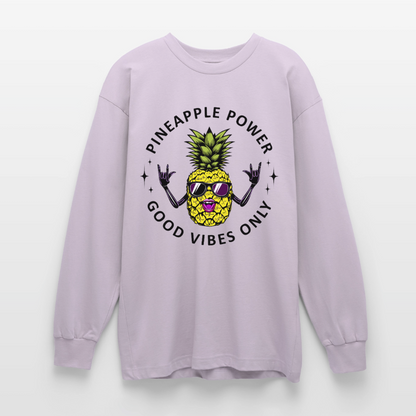 Pineapple Power Design – Oversized Langarmshirt - verblasstes Lila