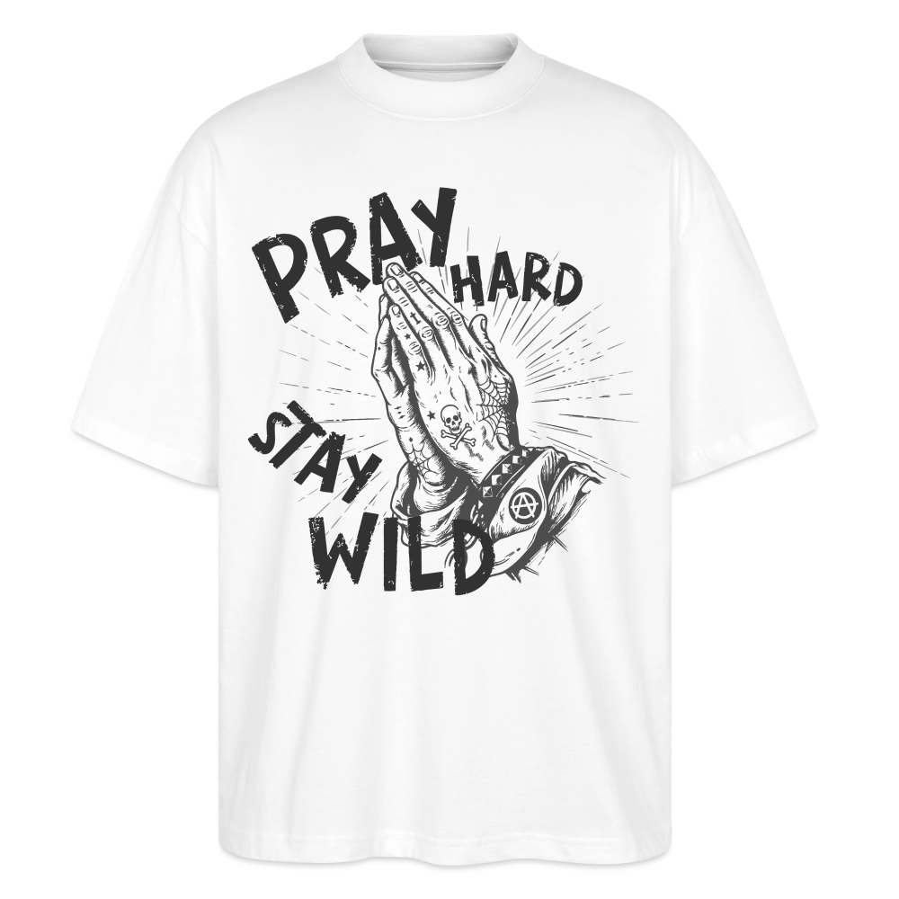 Pray Hard Design – Unisex Bio T-Shirt - Weiß