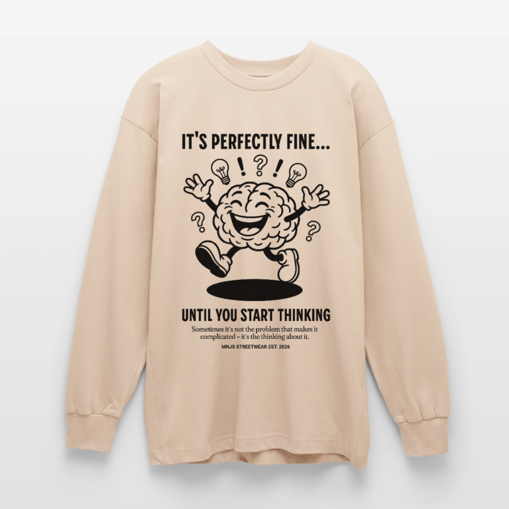 Brain Design – Oversized Langarmshirt - Sand