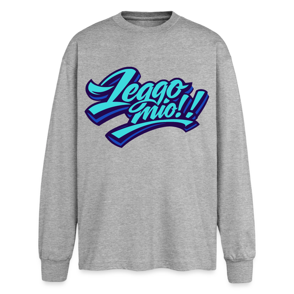 Leggomio Design – Oversized Langarmshirt - Grau meliert