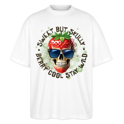 Strawberry Skull Design – Oversized Unisex Bio T-Shirt - Weiß