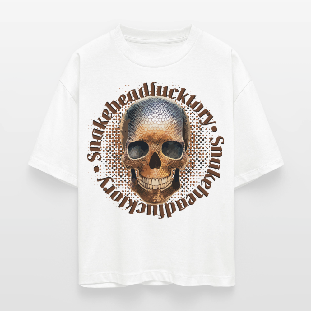 Snake Skull Design – Frauen Boxy Bio-T-Shirt - Weiß
