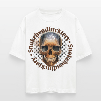 Snake Skull Design – Frauen Boxy Bio-T-Shirt - Weiß