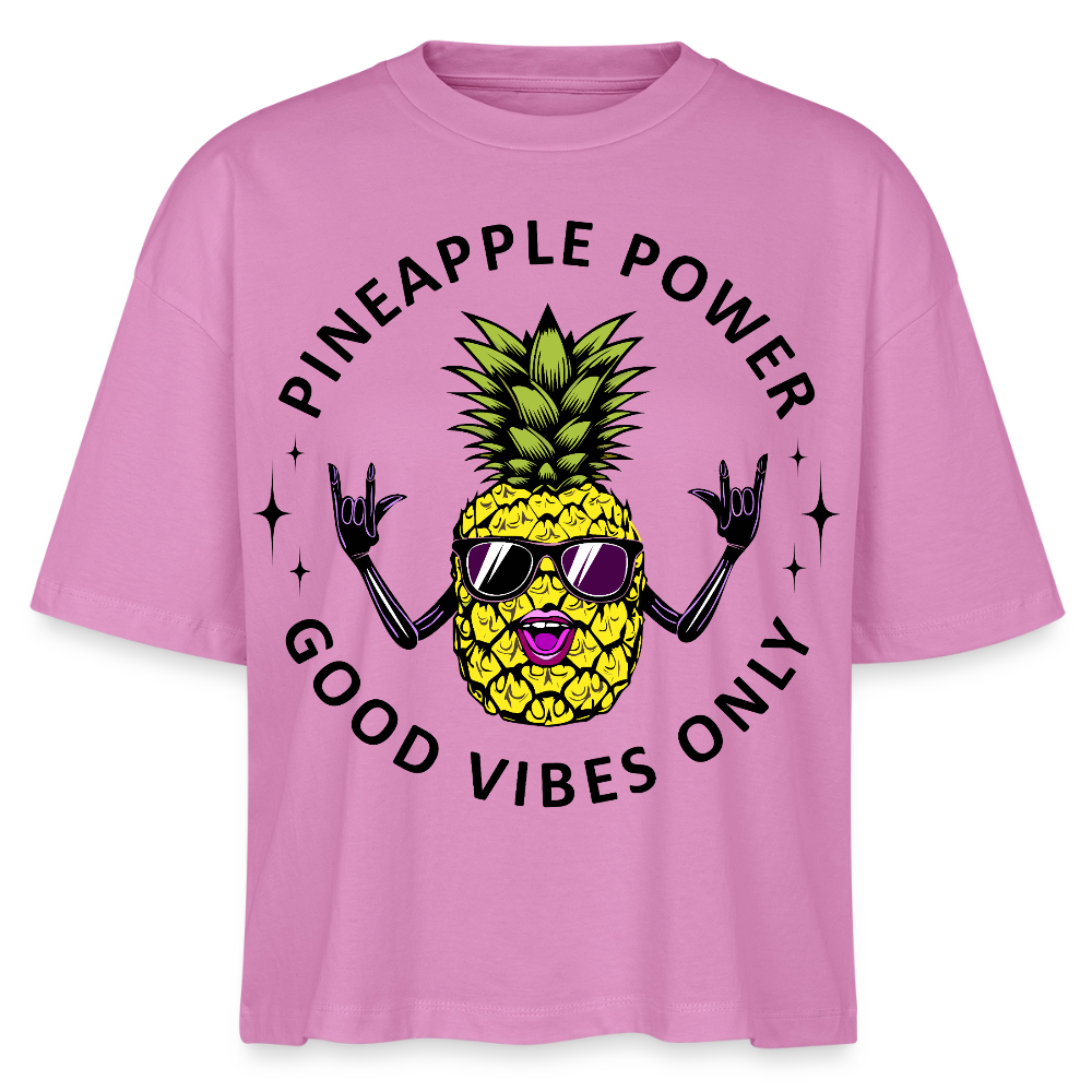 Pineapple Power Design – Frauen Boxy Bio-T-Shirt - Pink