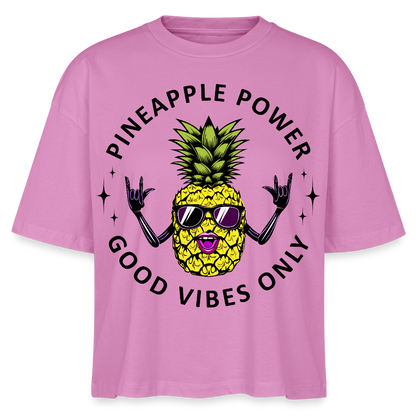Pineapple Power Design – Frauen Boxy Bio-T-Shirt - Pink