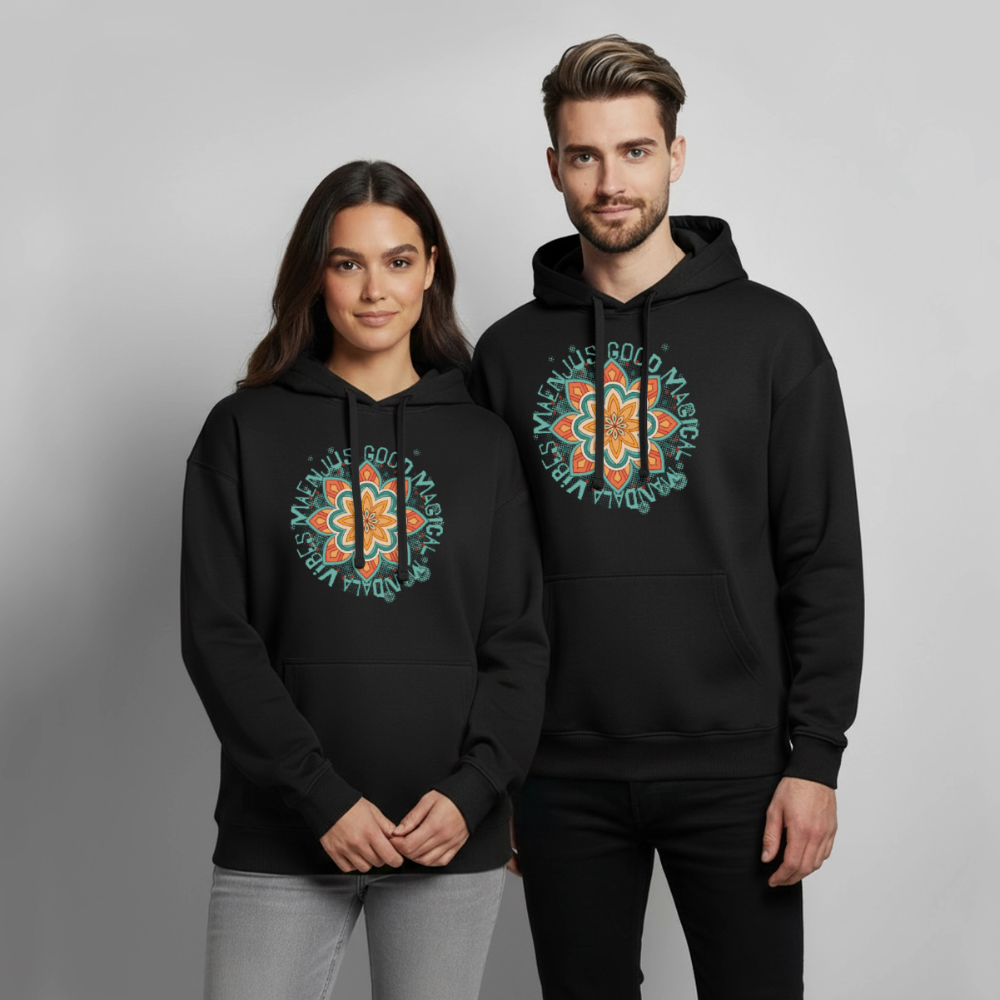 Mandala Türkis Design – Oversized Unisex Hoodie - Schwarz