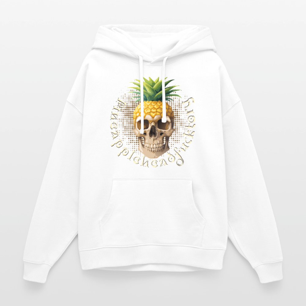 Pineapple Skull Design - Oversized Unisex Hoodie - Weiß