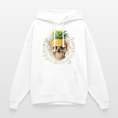Pineapple Skull Design - Oversized Unisex Hoodie - Weiß