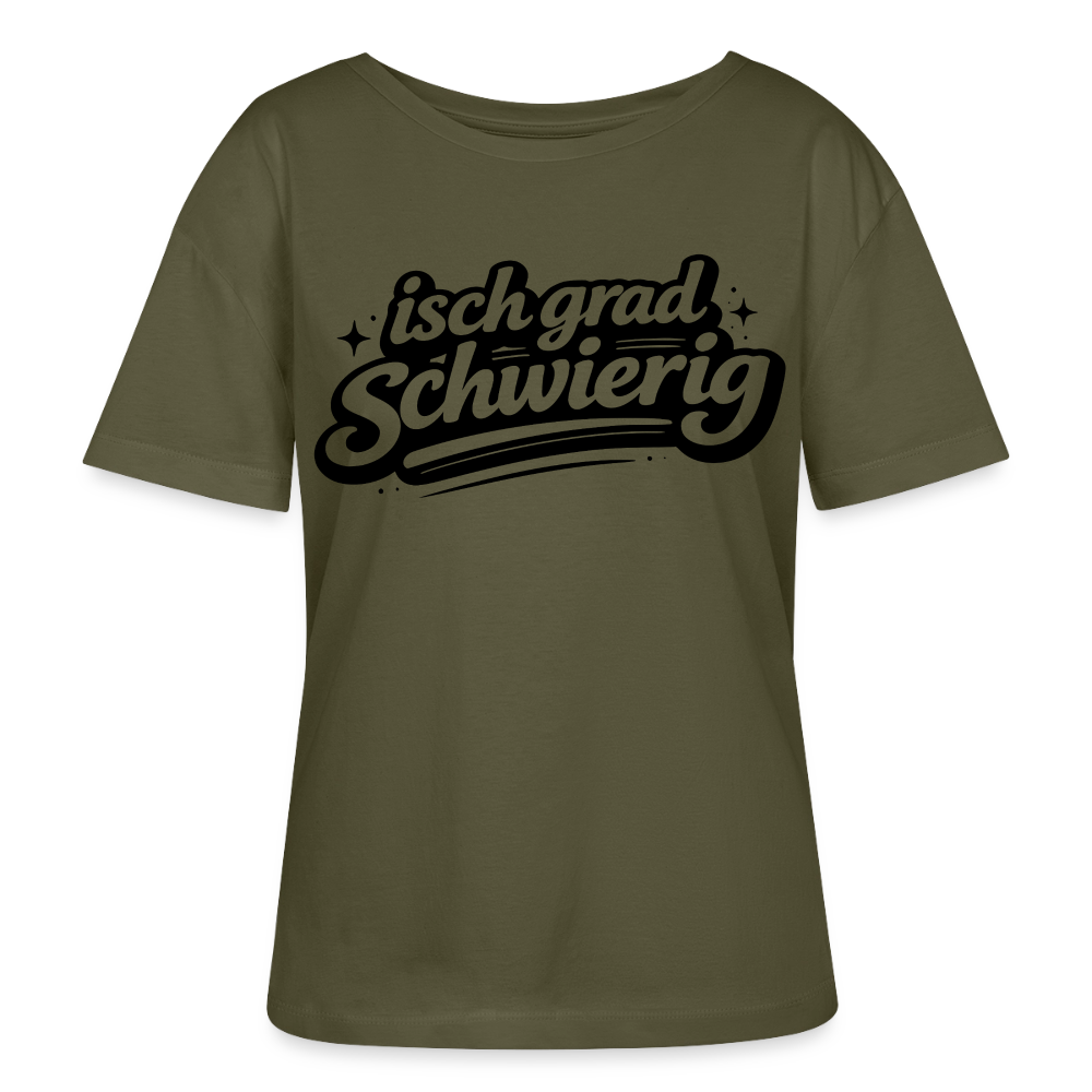 isch grad schwierig Design – Rundhals Frauen Bio-T-Shirt - Khaki