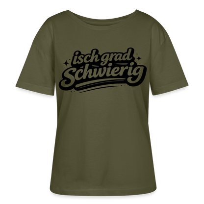 isch grad schwierig Design – Rundhals Frauen Bio-T-Shirt - Khaki