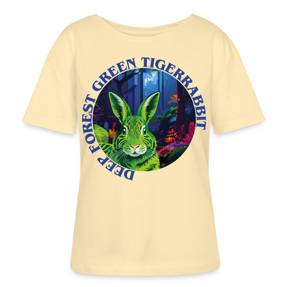Tiger Rabbit Design – Rundhals Frauen Bio-T-Shirt - Creme