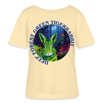 Tiger Rabbit Design – Rundhals Frauen Bio-T-Shirt - Creme