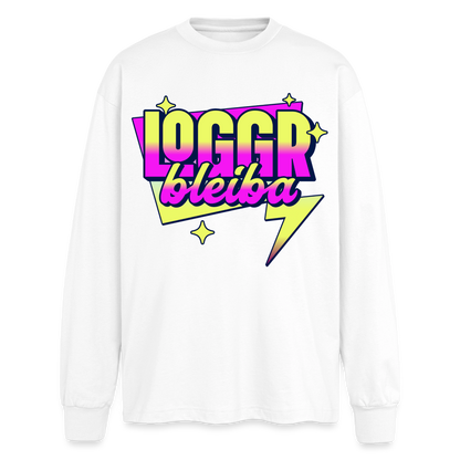 Logger bleibt Design – Oversized Langarmshirt - Weiß