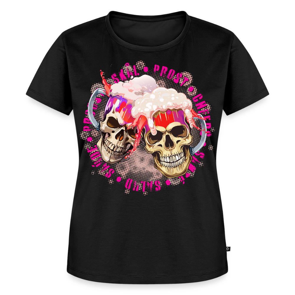 Party Skull Design Pink – Frauen Premium T-Shirt - Schwarz
