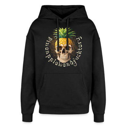 Pineapple Skull Design - Oversized Unisex Hoodie - Schwarz