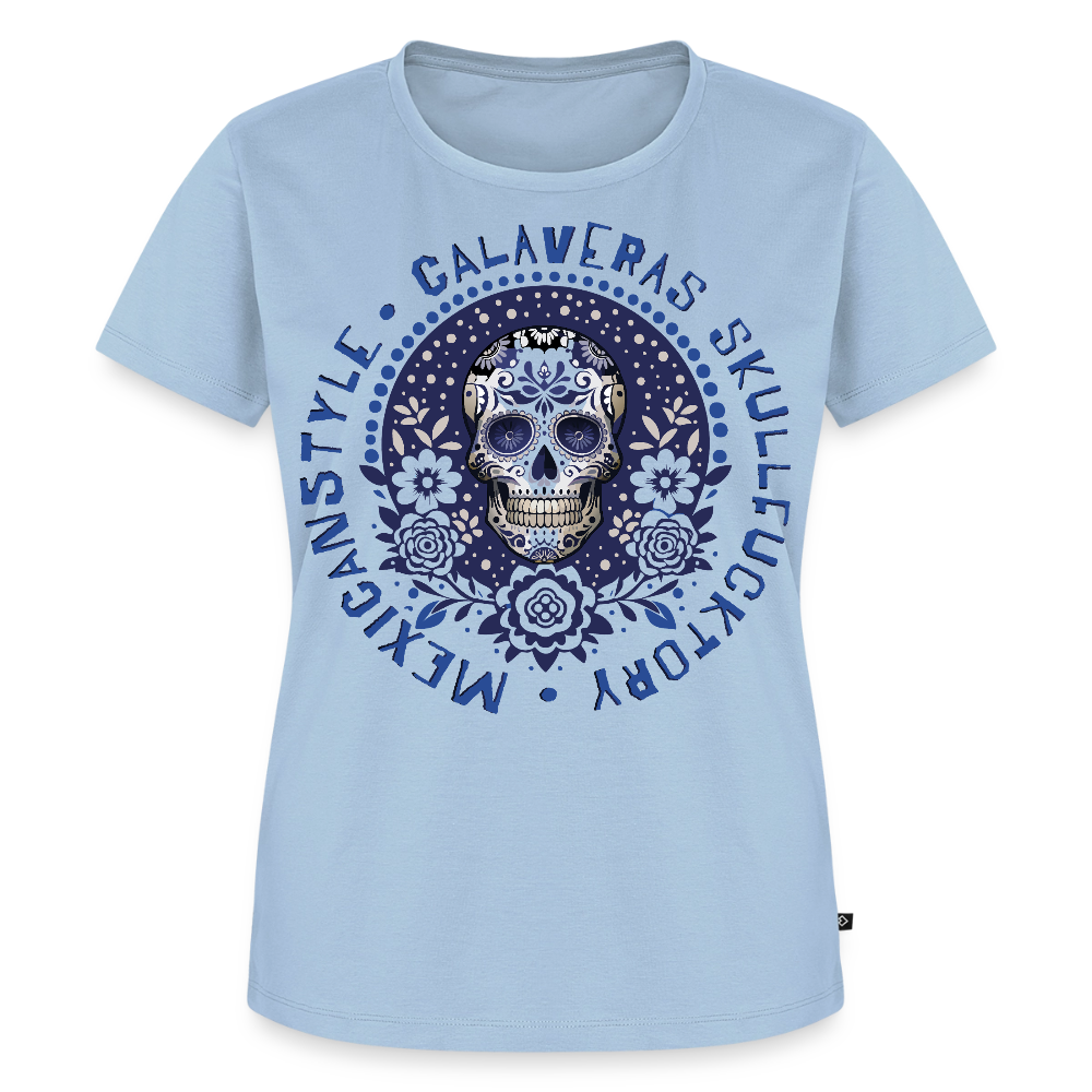 Sugar Skull Blau Design – Frauen Premium T-Shirt - Hellblau
