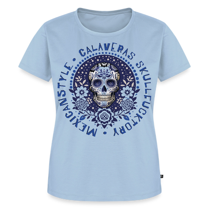 Sugar Skull Blau Design – Frauen Premium T-Shirt - Hellblau