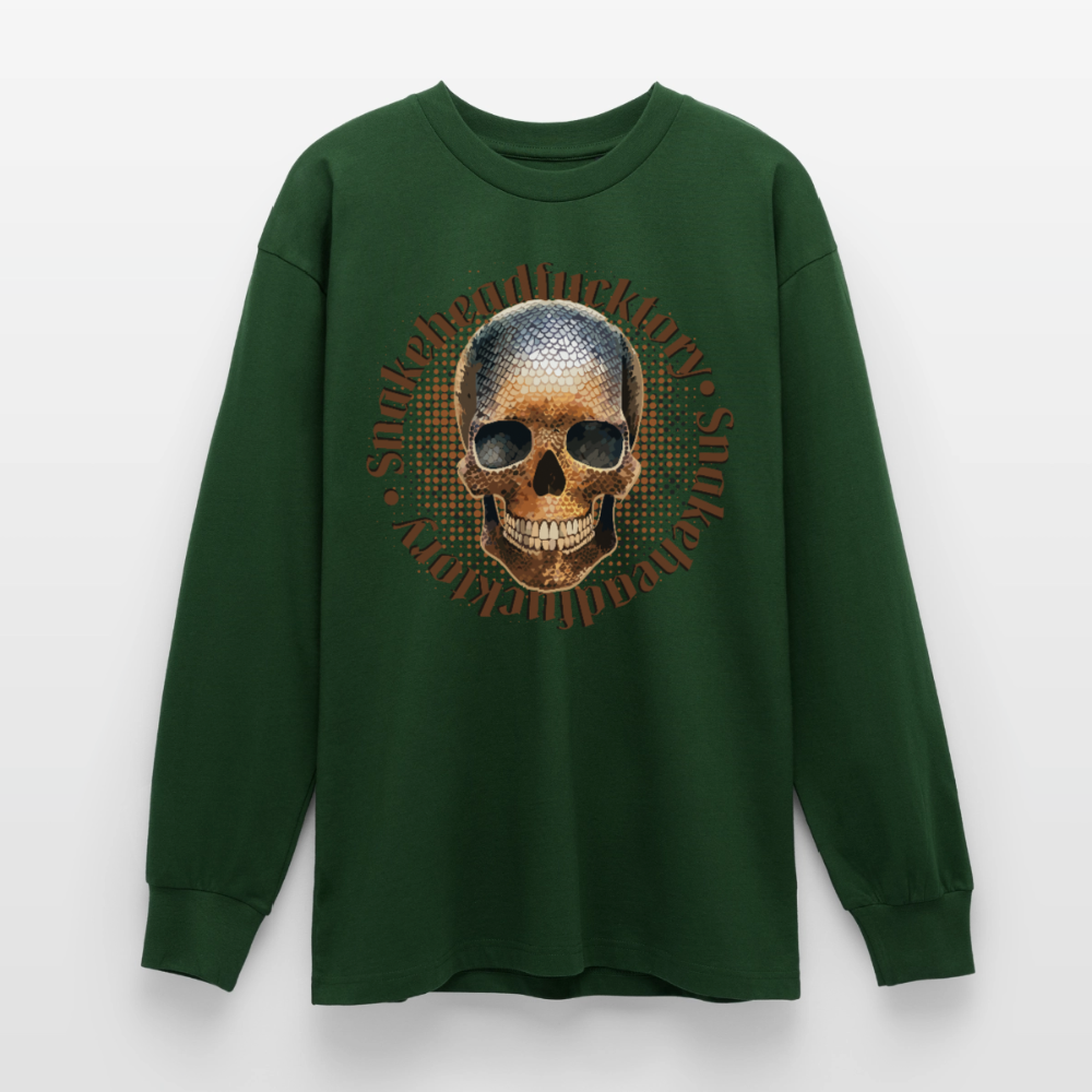 Snake Skull Design – Oversized Langarmshirt - Flaschengrün