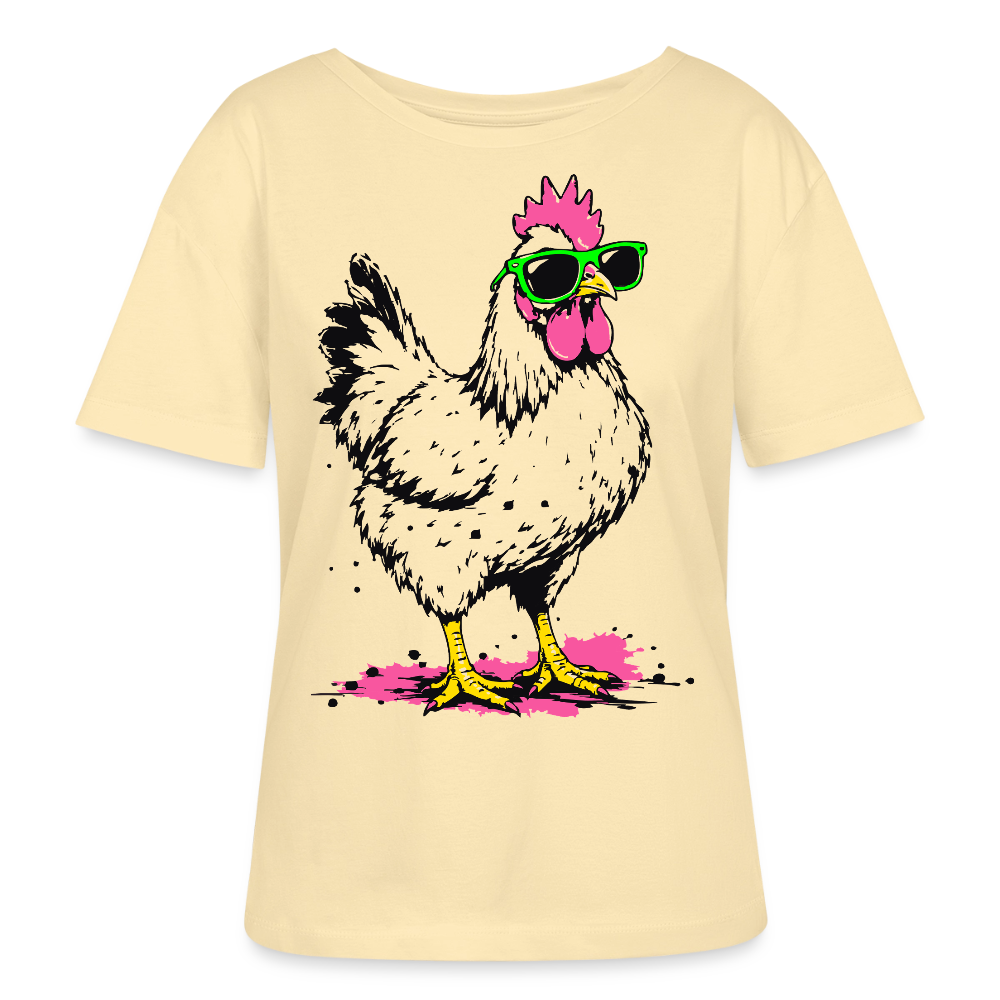 Street Schicken Design – Rundhals Frauen Bio-T-Shirt - Creme
