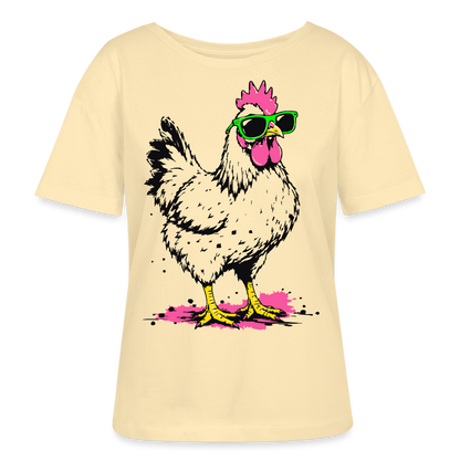 Street Schicken Design – Rundhals Frauen Bio-T-Shirt - Creme