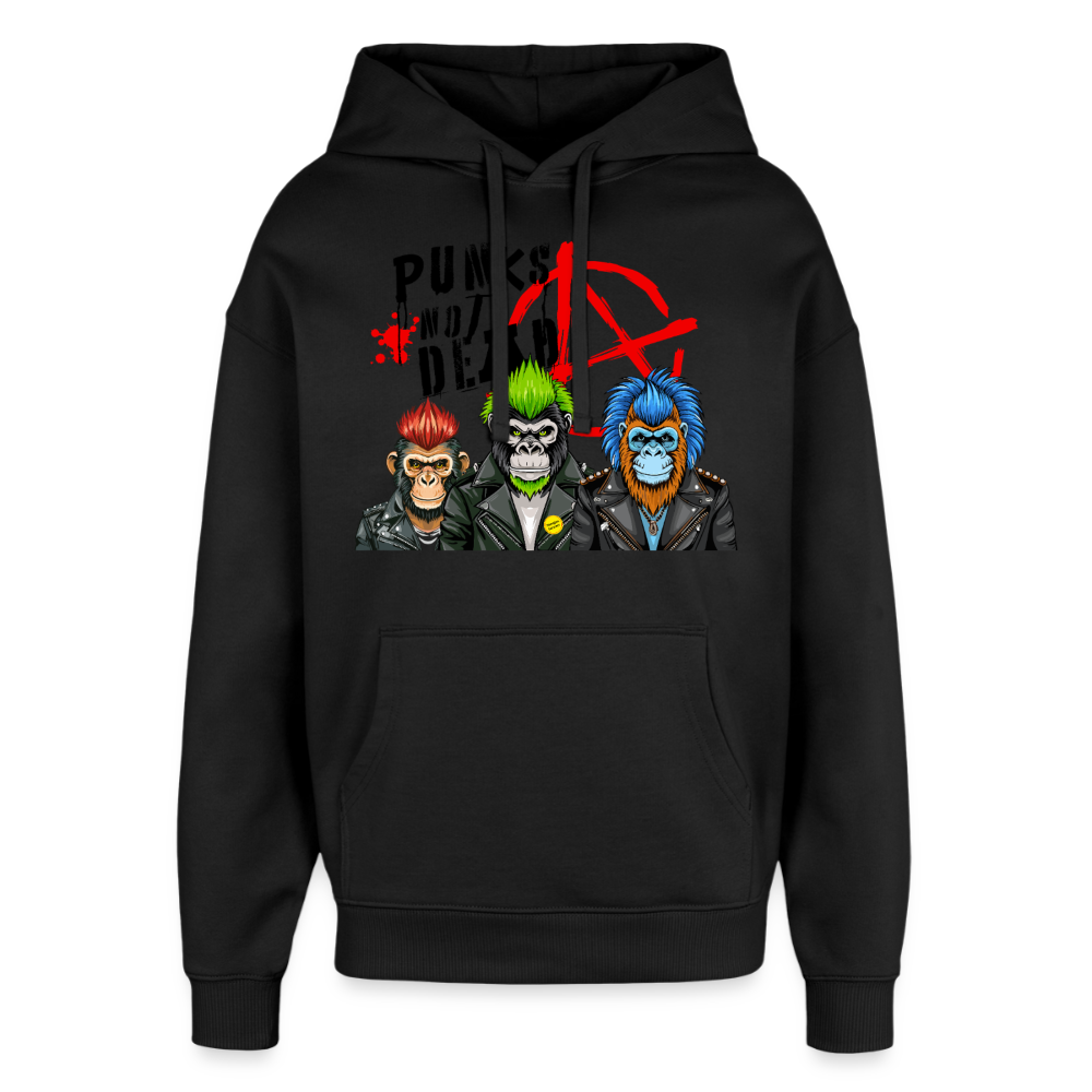 Punks Not Dead Design – Oversized Unisex Hoodie - Schwarz