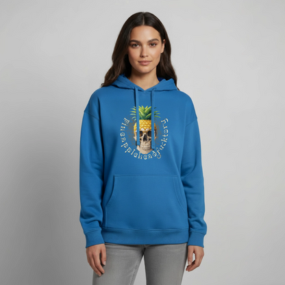Pineapple Skull Design - Oversized Unisex Hoodie - Achtsames Blau