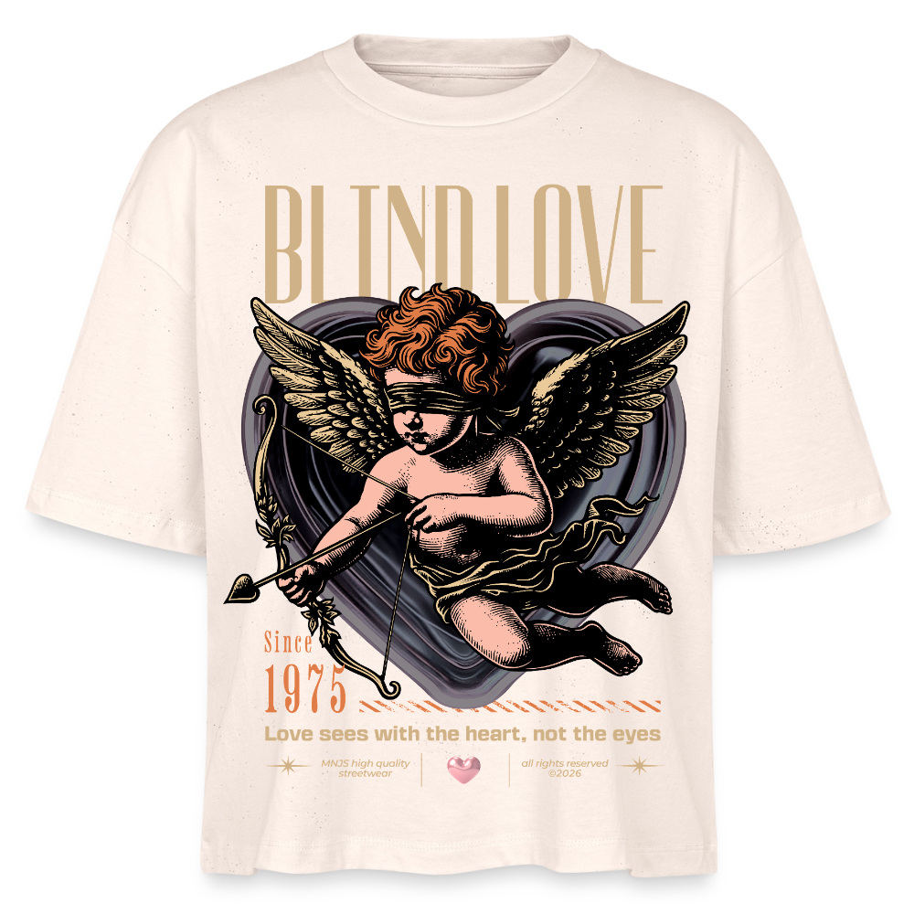 Blind Love Design – Frauen Boxy Bio-T-Shirt - Natur