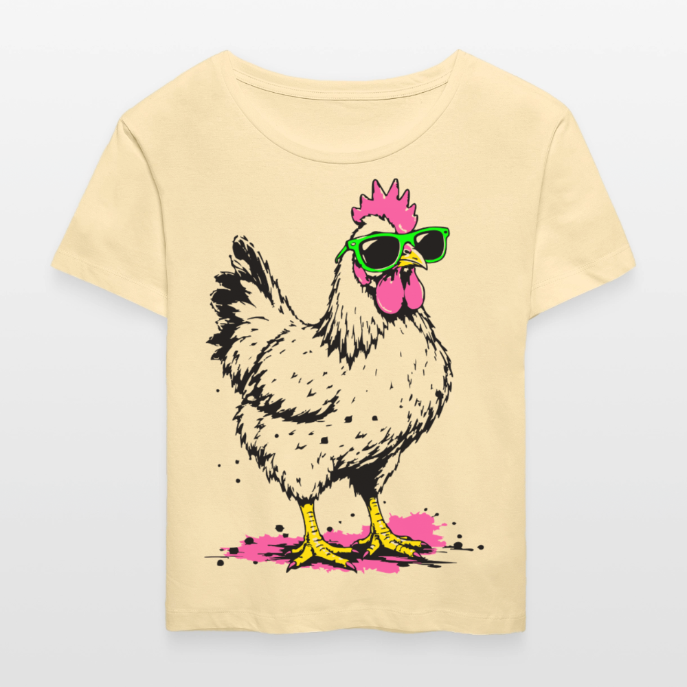 Street Schicken Design – Rundhals Frauen Bio-T-Shirt - Creme