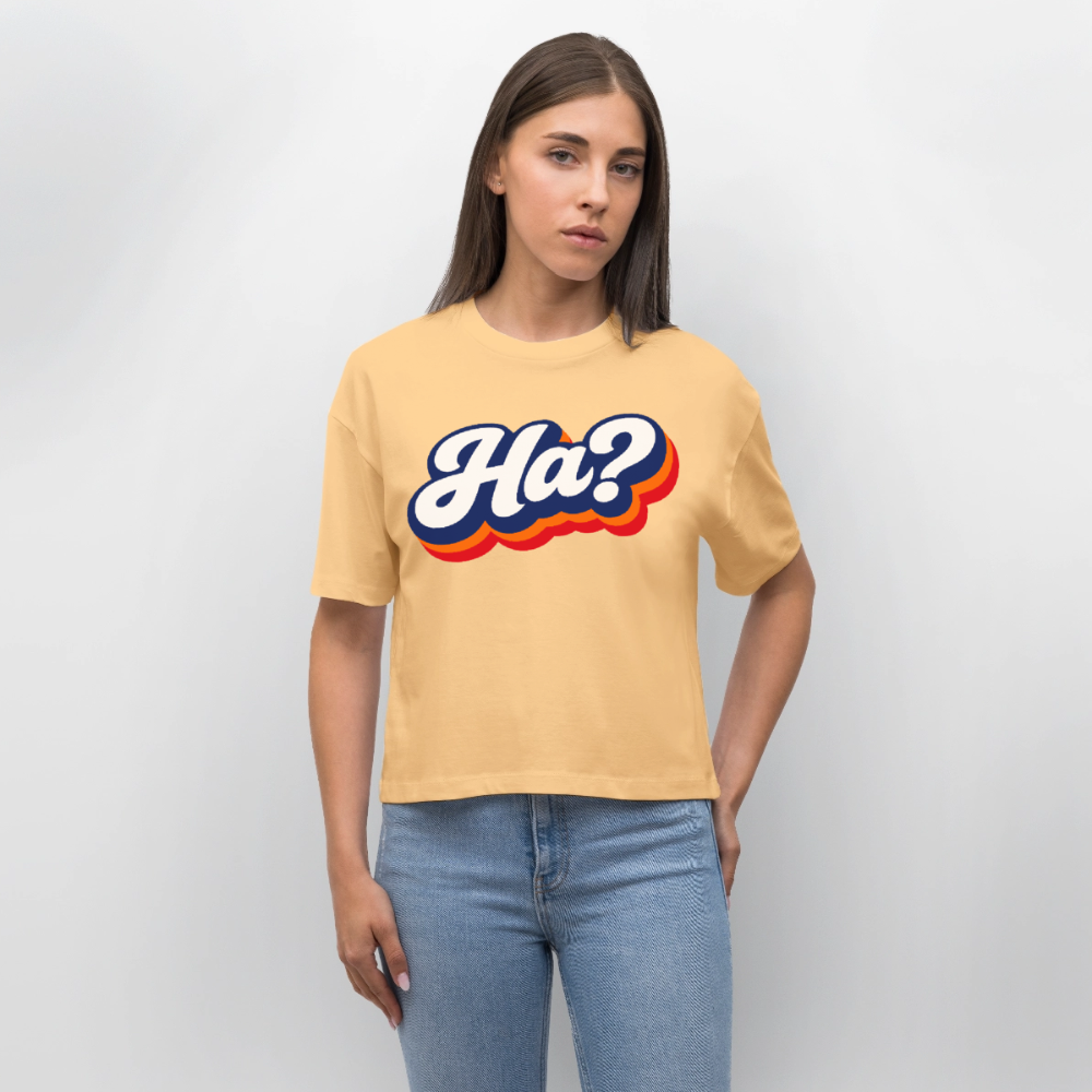 Ha? Design – Frauen Boxy Bio-T-Shirt - Mispel
