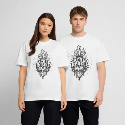 Sacred Rebell Design – Oversized Unisex Bio T-Shirt - Weiß