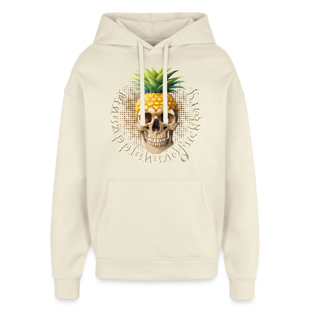 Pineapple Skull Design - Oversized Unisex Hoodie - Natur