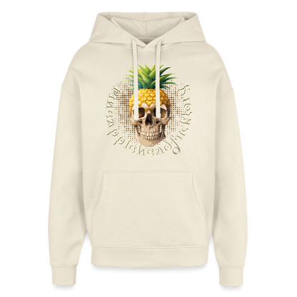 Pineapple Skull Design - Oversized Unisex Hoodie - Natur