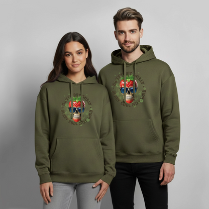 Strawberry Skull Design – Oversized Unisex Hoodie - Khaki